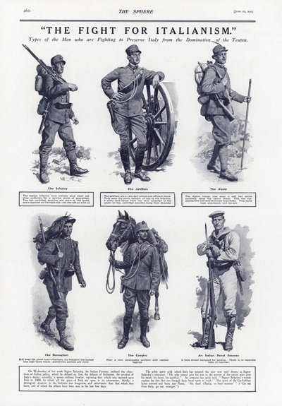 Kampen for Italiensk, Første Verdenskrig, 1915 af English School
