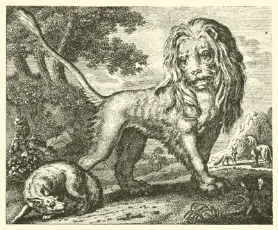 Ræven og løven (kobberstik) af English School