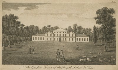 Haven foran det kongelige palads i Kew, London af English School