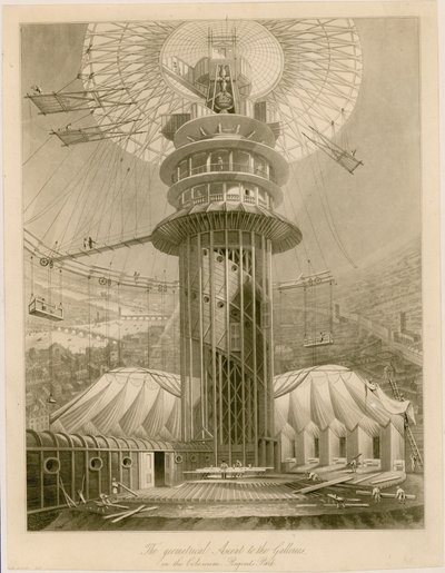 Den geometriske opstigning til gallerierne i Colosseum, Regents Park af English School