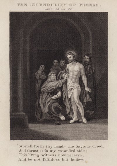 Thomas vantro, John XX, ver 27 (gravering) af English School