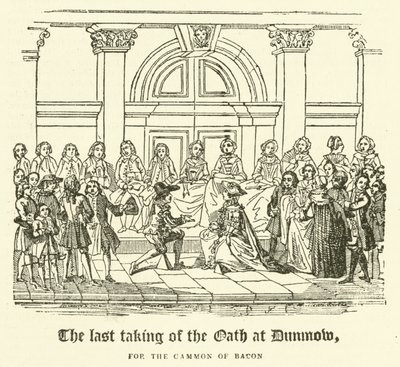 Den sidste aflæggelse af eden ved Dunmow, for Gammon of Bacon (gravering) af English School