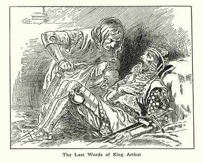 Kong Arthurs sidste ord (litografi) af English School