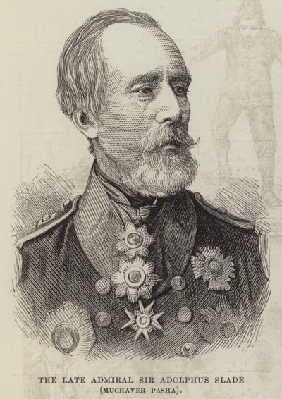 Den afdøde admiral Sir Adolphus Slade, Muchaver Pasha (gravering) af English School