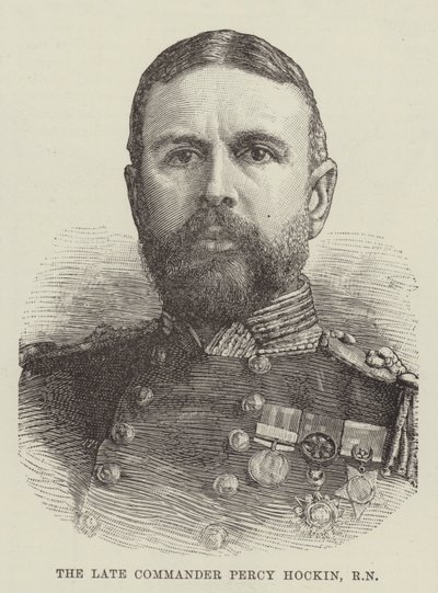 Den afdøde kommandør Percy Hockin, RN (gravering) af English School