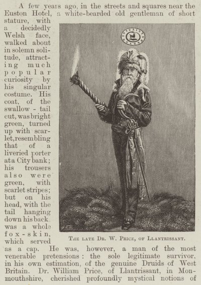 Den afdøde Dr W Price, fra Llantrissant (gravering) af English School