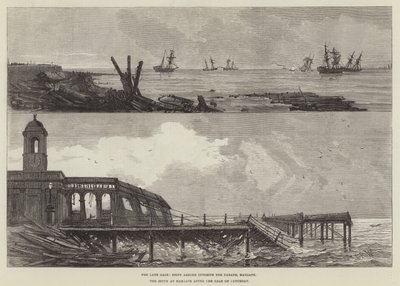 The late Gale at Margate (gravering) af English School