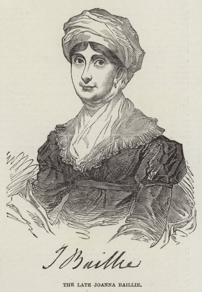 Den afdøde Joanna Baillie (gravering) af English School