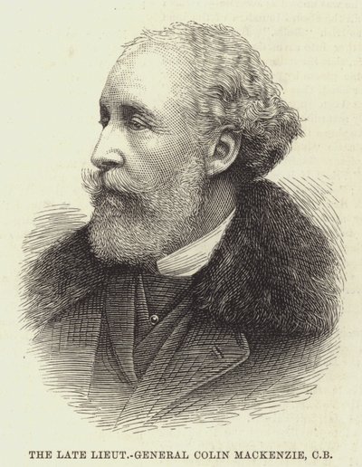 Den afdøde generalløjtnant Colin Mackenzie, CB (gravering) af English School