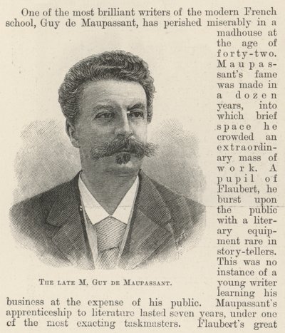 Den afdøde M Guy de Maupassant (gravering) af English School