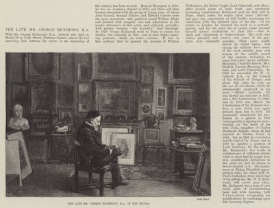 Den afdøde hr. George Richmond, RA, i sit studie (gravering) af English School