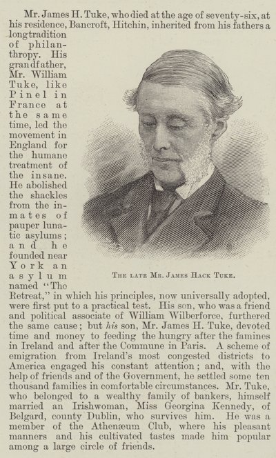 Den afdøde hr. James Hack Tuke (gravering) af English School