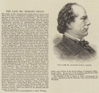 Den afdøde hr. Richard Doyle, kunstner (gravering) af English School