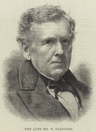 Den afdøde hr. T Falconer (gravering) af English School
