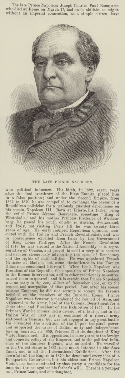 Den afdøde prins Napoleon (gravering) af English School