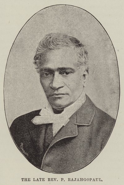 Den afdøde pastor P Rajahgopaul (gravering) af English School