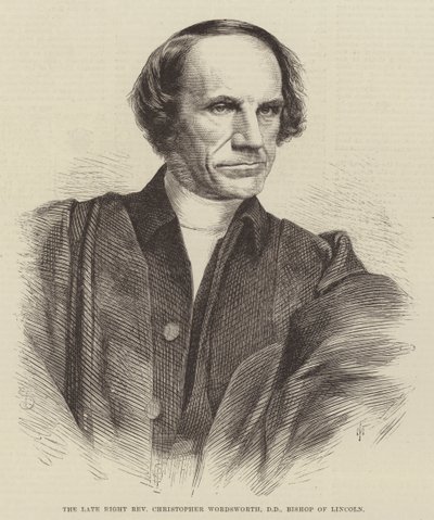 Den afdøde højre pastor Christopher Wordsworth, DD, biskop af Lincoln (gravering) af English School