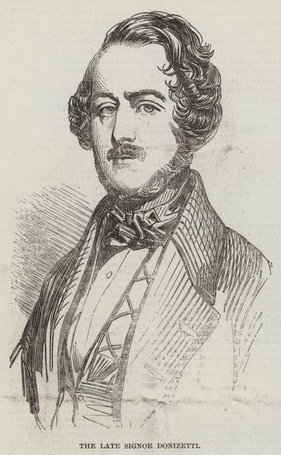 Den afdøde signor Donizetti (gravering) af English School