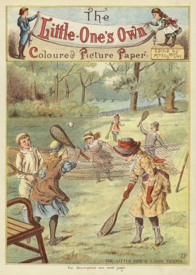 De smås græsplæne tennis (chromolitho) af English School