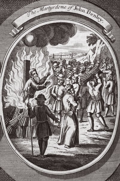 The martyrium of John Denley, illustration fra 