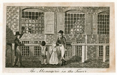 Menageriet i Tower of London omkring 1820 af English School