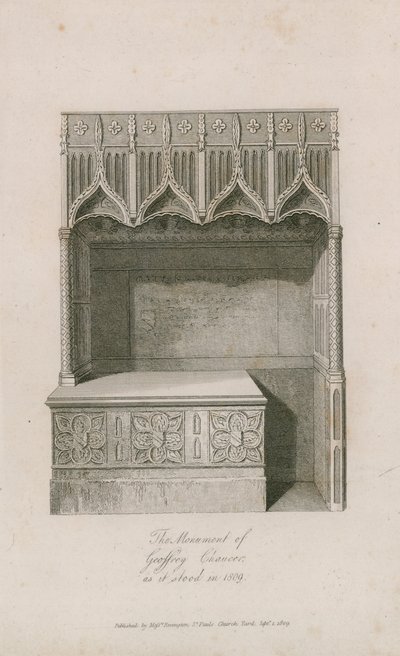 Geoffrey Chaucers monument af English School