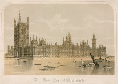 Det nye Palace of Westminster, London af English School