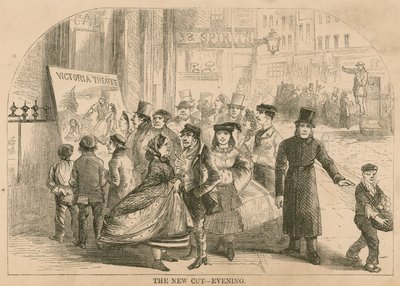 Det nye snit - aften; tøj og kostumer båret til Victoria Theatre, London af English School