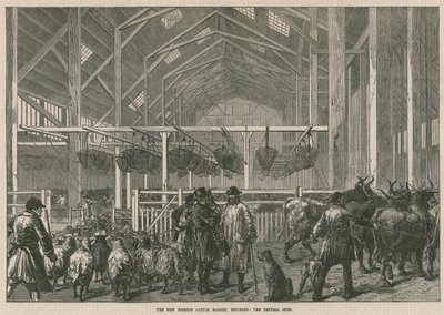Det nye udenlandske kvægmarked, Deptford, London - det centrale stald af English School