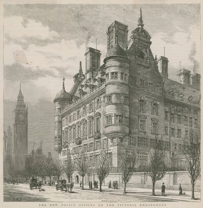 Die neuen Polizeibüros am Victoria Embankment von English School