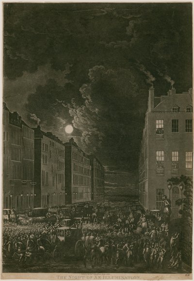 En oplysnings nat, 29. april 1802; Portman Square, London af English School