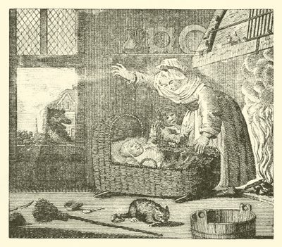 Sygeplejersken og ulven (kobberstik) af English School