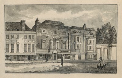 Det gamle Royal Academy i Pall Mall (wc på papir) af English School