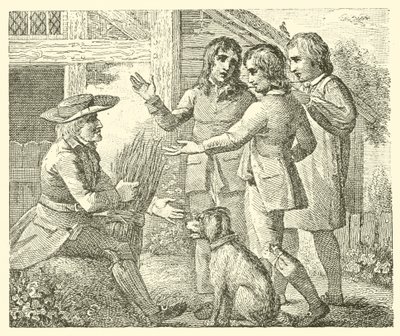 Den gamle mand og hans sønner (gravering) af English School