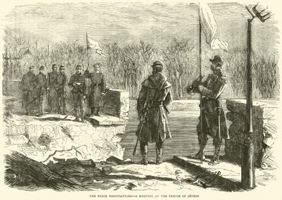 Fredsforhandlingerne, et møde ved broen i Sevres, oktober 1870 af English School