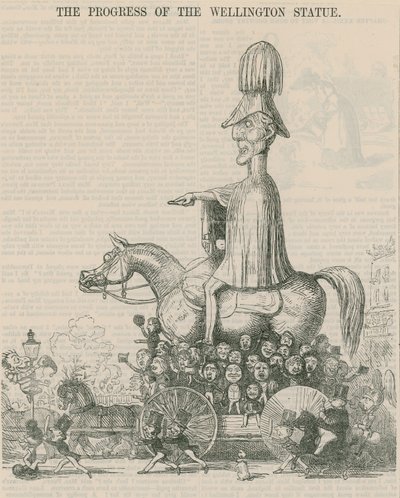 Wellington-statuens fremskridt, tegneserie af English School