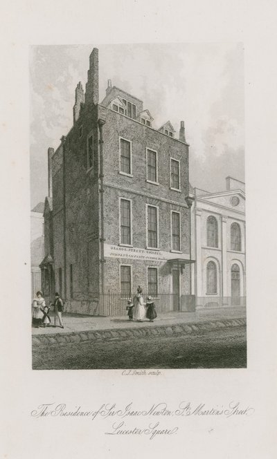 Sir Isaac Newtons residens, St Martins Street, Leicester Square London af English School