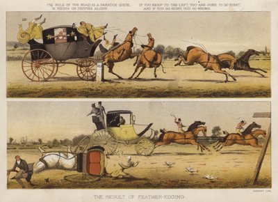 Resultatet af fjerkant (farve litho) af English School