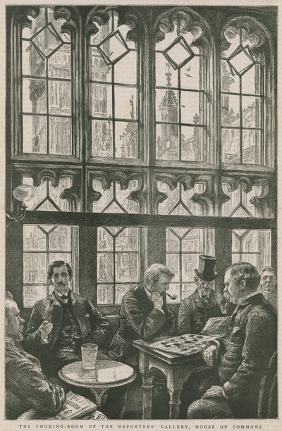 Rygerummet i Reporters Gallery, House of Commons af English School