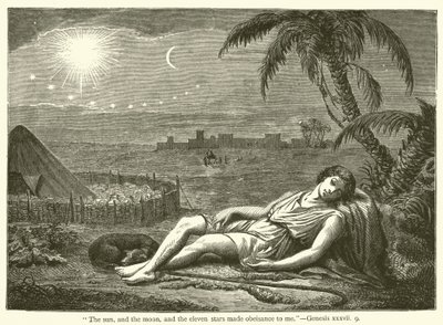 "Solen og månen og de elleve stjerner ærede mig", 1. Mosebog, xxxvii, 9 (gravering) af English School