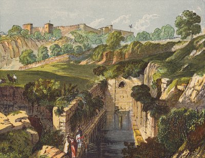 Shiloahs vand, der går sagte (farvelitografi) af English School