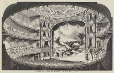 Theatre Royal, Adelphi, London (gravering) af English School