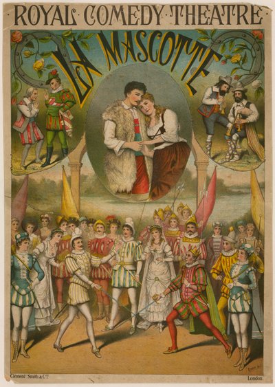 Teaterplakat, La Mascotte på Royal Comedy Theatre, London af English School
