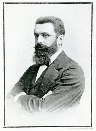 Theodor Herzl (1860-1904) (s/h foto) af English School