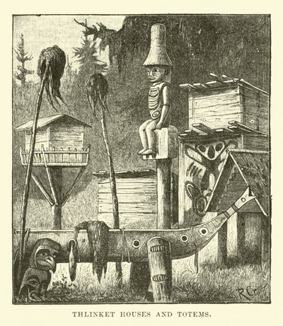 Thlinket huse og totems af English School