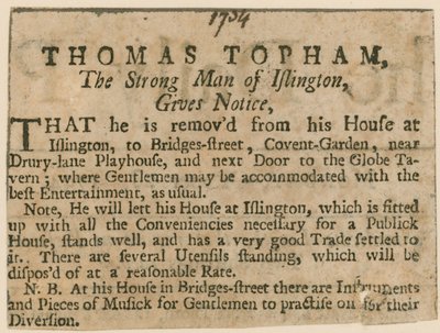Thomas Topham, den stærke mand fra Islington af English School
