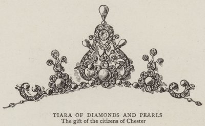 Tiara af diamanter og perler (gravering) af English School