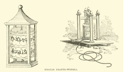 Tibetan prayer-wheels  af English School