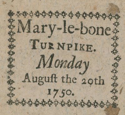 Billet til Mary-le-Bone Turnpike af English School