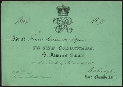 Billet til at optage én til Colonnaden af English School